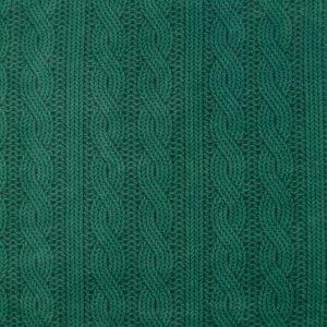 Green Cable Knit Anti Pill Fleece Fabric