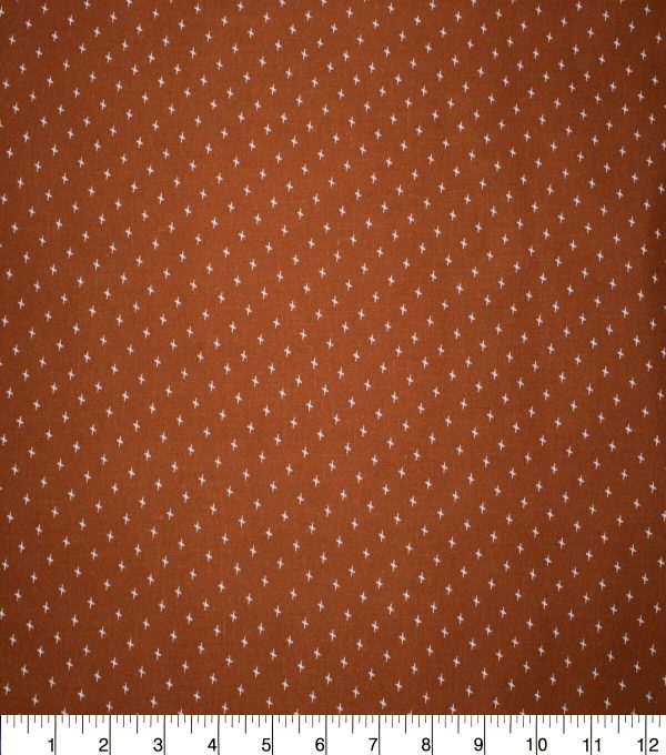 Orange Geometric Cotton Fabric - Image 2