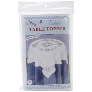 Jack Dempsey 35 Butterflies Stamped Perle Edge Table Topper