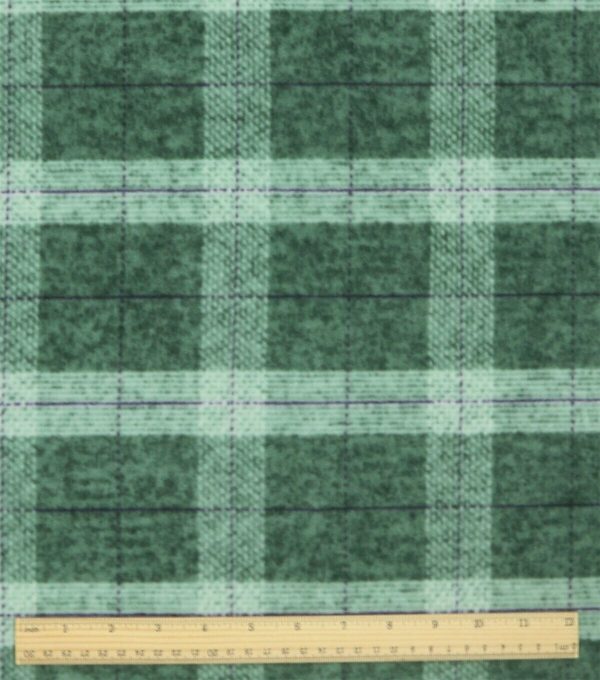 Green Plaid Luxe Fleece Fabric - Image 3