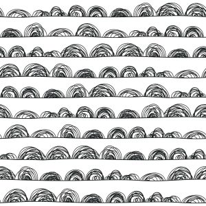 RoomMates 20.5 x 16.5  Gray Doodle Scallop Peel   Stick Wallpaper