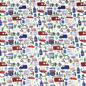 Super Snuggle Patriotic Road Trip Flannel Fabric