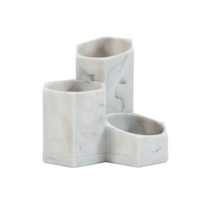 Simplify 5 Marble 3 Compartment Pencil Brush Holder