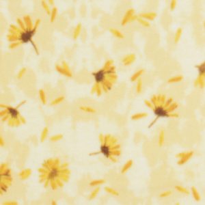 Yellow Watercolor Floral Anti Pill Fleece Fabric