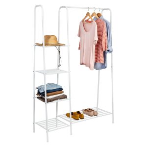 Honey Can Do 45 x 66 Matte White Metal Freestanding Open Closet