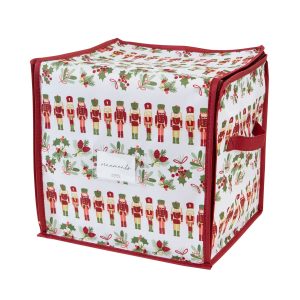 Laura Ashley Nutcracker Print Stackable Christmas Ornament Storage Box