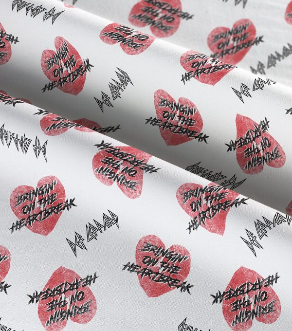 Def Leppard Heart Tossed Cotton Fabric - Image 3