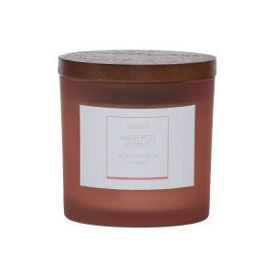 5oz Wood Wick Amber Citrus Scented Jar Candle by Hudson 43 - 1