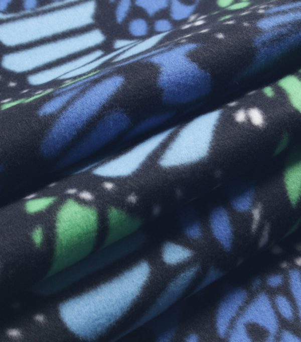 Blue Butterfly Wings Blizzard Fleece Fabric - Image 3