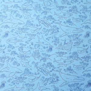 Blue Underwater Outline Super Snuggle Flannel Fabric