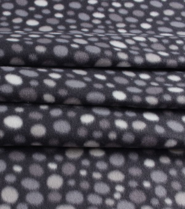 Black White Dots Blizzard Fleece Fabric - Image 2