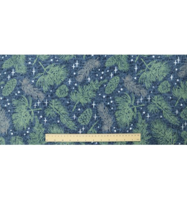 Blue Pinecone   Needles Luxe Fleece Fabric - Image 4