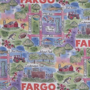 Fargo North Dakota City Pride Cotton Fabric