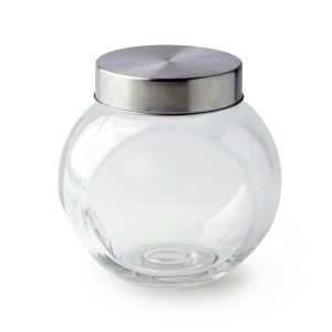5 Round Tilted Glass Jar With Lid by Park Lane