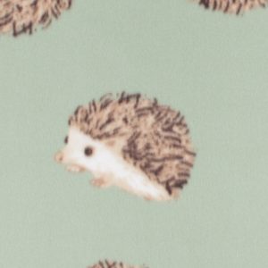 Hedgehogs On Teal Blizzard Fleece Fabric