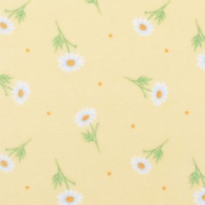 Daisy Toss on Yellow Anti Pill Plush Fleece Fabric
