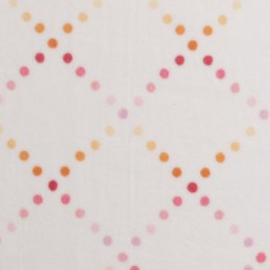 Orange   Pink Pastel Dotted Diamonds Anti Pill Fleece Fabric