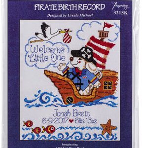 Imaginating 8 x 10 Pirate Birth Record Counted Cross Stitch Kit