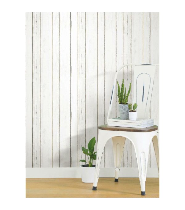 RoomMates Shiplap Peelable Wallpaper White - Image 6