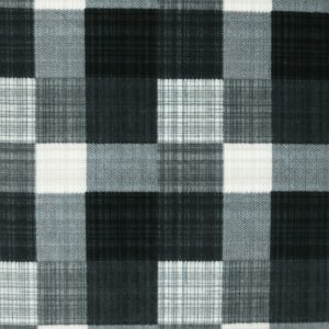 Black   Gray Sketched Plaid Anti Pill Fleece Fabric