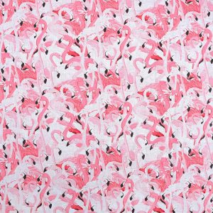 Pink Packed Flamingos Novelty Cotton Fabric