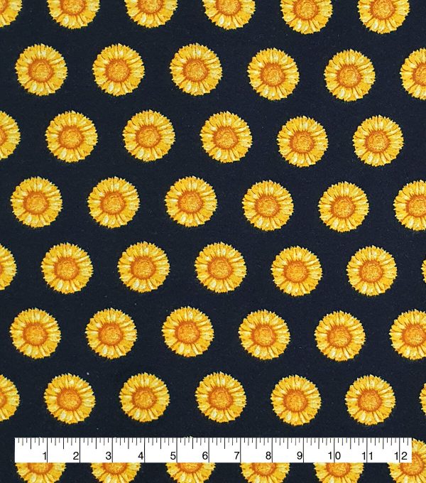Sunflower Black Super Snuggle Flannel Fabric - Image 2