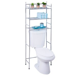 Honey Can Do 9.5 x 60 Chrome 3 Tier Over The Toilet Storage Shelf