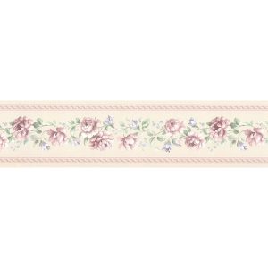 Floral Trail Wallpaper Border, Pink Sample