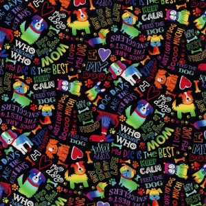 Hi Fashion Multicolor My Dog Is The Best Novelty Cotton Fabric