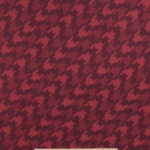 Red Diagonal Houndstooth Blizzard Fleece Fabric