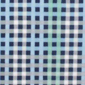 Mint   Blue Plaid Anti Pill Fleece Fabric