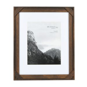 11 14 Walnut Crosshatch Wood Wall Frame with Mat