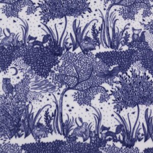 Blue Packed Wilderness Anti Pill Fleece Fabric