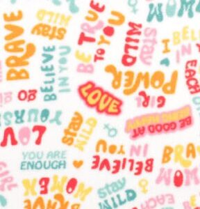 Women s Empowerment Words Anti Pill Fleece Fabric