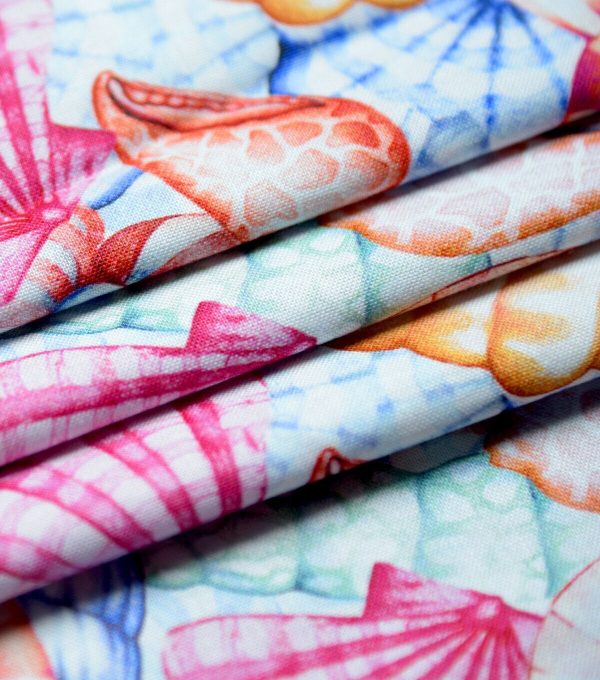 Pink Packed Seashells Novelty Cotton Fabric - Image 3