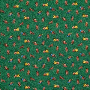 Adventures of Big Foot on Green Novelty Cotton Fabric