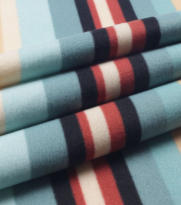 Blue Aztec Stripe Blizzard Fleece Fabric - Image 3
