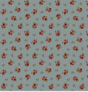 Roses on Blue Premium Cotton Fabric