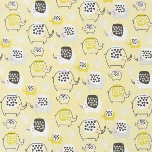 Yellow Dotty Elephants Super Snuggle Flannel Fabric