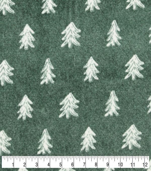 Green Tree Luxe Fleece Fabric - Image 3