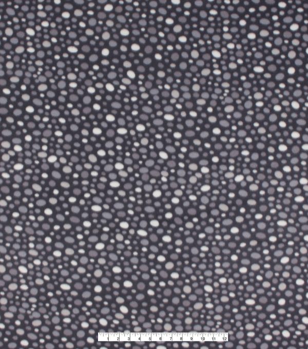 Black White Dots Blizzard Fleece Fabric - Image 4
