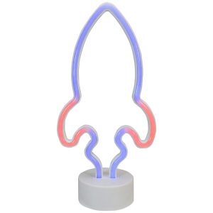 Northlight 9 Blue and Red LED Neon Style Rocket Ship Table Light