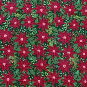 Poinsettia   Leaf Super Snuggle Christmas Flannel Fabric