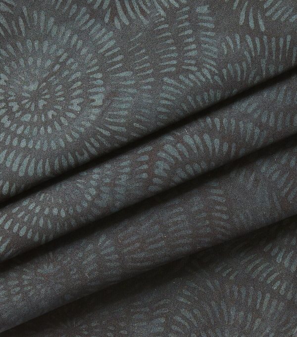 Black Dotted Circles Batik Cotton Fabric - Image 3