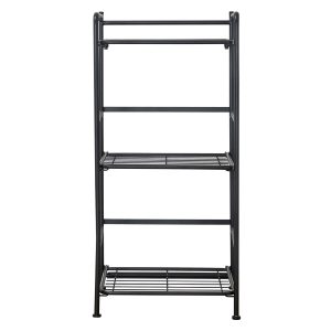 FlipShelf Black 3 Tier Metal Narrow Shelving Unit