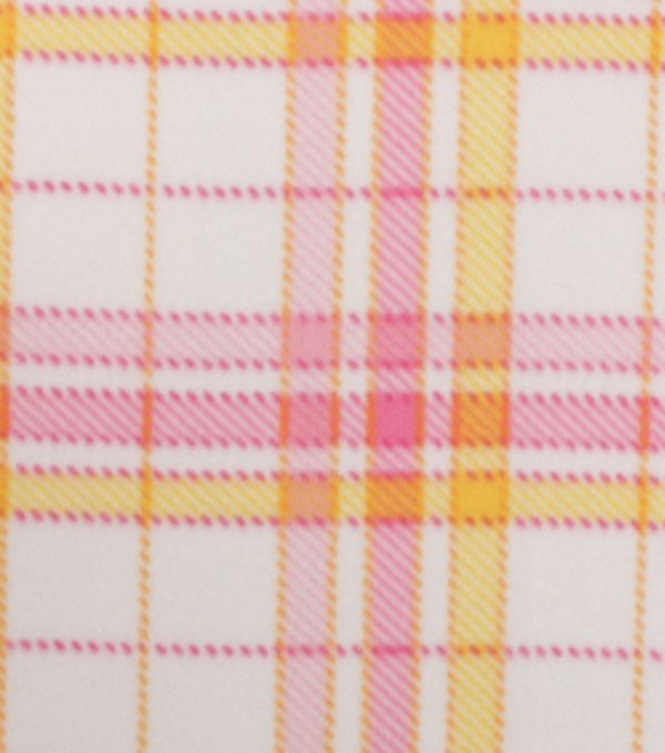 Pink   Yellow Plaid Blizzard Fleece Fabric