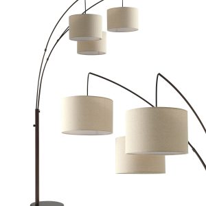 Brightech Trilage LED Floor Lamp with Marble Base   Bronze