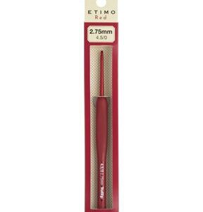 Tulip Etimo Red Crochet Hook W/ Cushion Grip-2.75mm