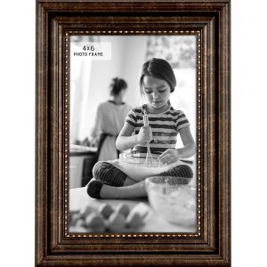 MCS 4 x 6 Espresso   Gold Beaded Scoop Tabletop Picture Frame