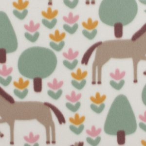 Pastel Horse Blizzard Prints Fleece Fabric